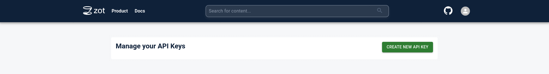 zot API key management